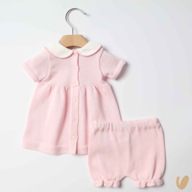 Completo nascita in filo roselline Set Nascita e Uscita Clinica