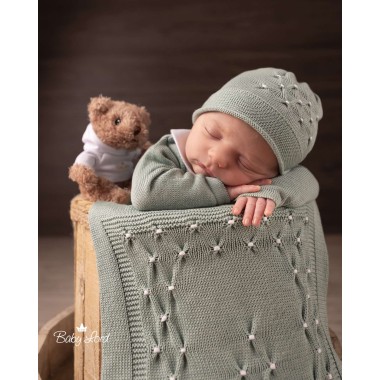 Tutina in filo nido d'ape Set Nascita e Uscita Clinica