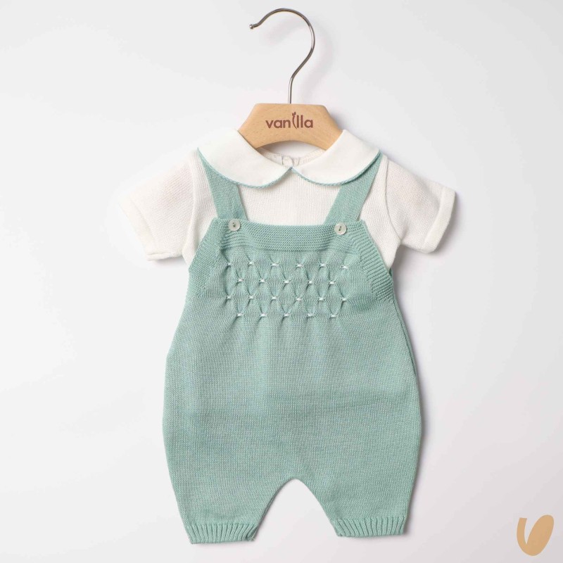 Completo nascita in filo nido d'ape Completo e Pagliaccetto