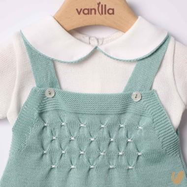 Completo nascita in filo nido d'ape Completo e Pagliaccetto