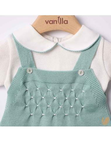 Completo nascita in filo nido d'ape Completo e Pagliaccetto