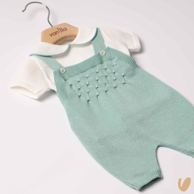 Completo nascita in filo nido d'ape Completo e Pagliaccetto