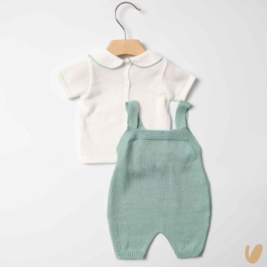 Completo nascita in filo nido d'ape Completo e Pagliaccetto