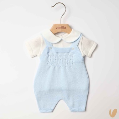 Completo nascita in filo nido d'ape Completo e Pagliaccetto