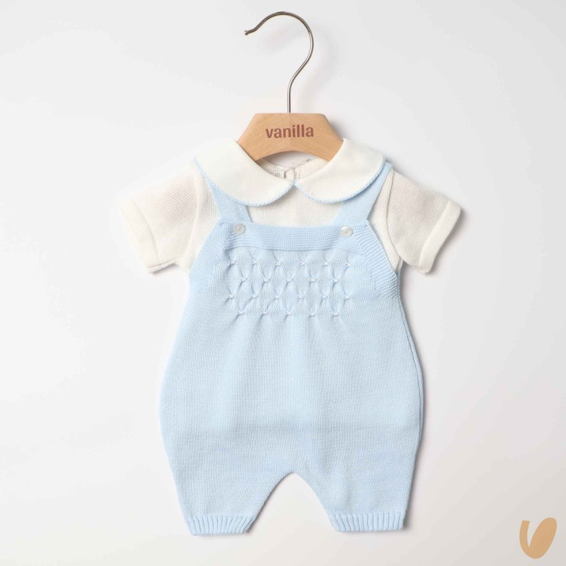 Completo nascita in filo nido d'ape Completo e Pagliaccetto