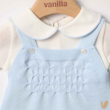 Completo nascita in filo nido d'ape Completo e Pagliaccetto