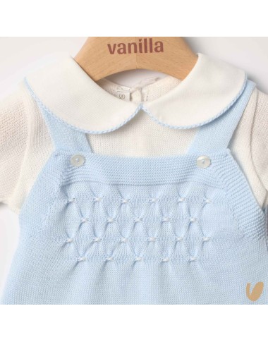 Completo nascita in filo nido d'ape Completo e Pagliaccetto