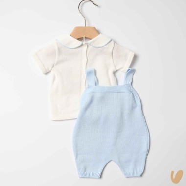 Completo nascita in filo nido d'ape Completo e Pagliaccetto