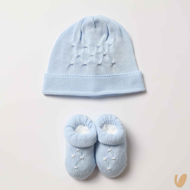 Scarpette e cappello nido d'ape Cappello e Guanti