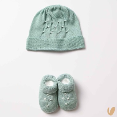 Scarpette e cappello nido d'ape Cappello e Guanti