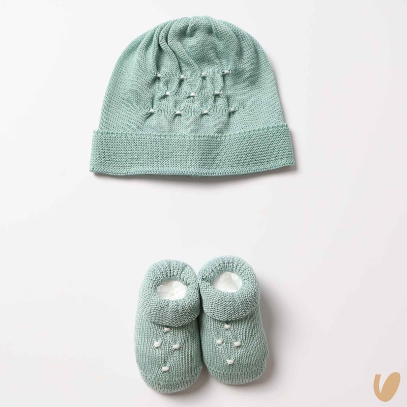 Scarpette e cappello nido d'ape Cappello e Guanti