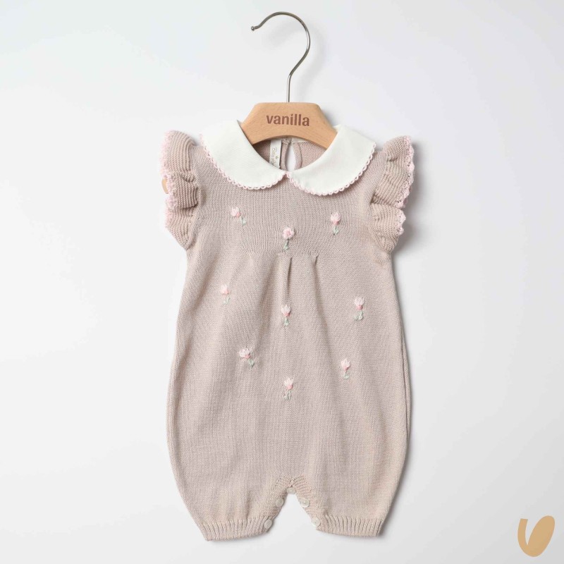 Pagliaccetto nascita in filo margherite Set Nascita e Uscita Clinica