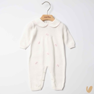 Tutina nascita in filo roselline Set Nascita e Uscita Clinica