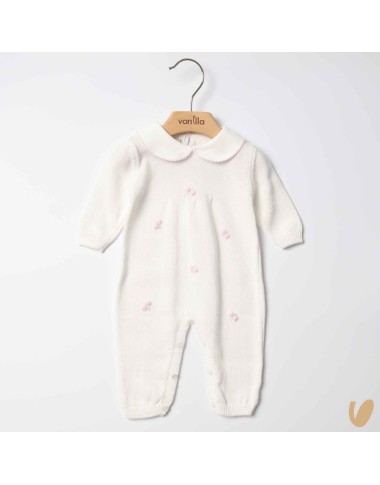 Tutina nascita in filo roselline Set Nascita e Uscita Clinica