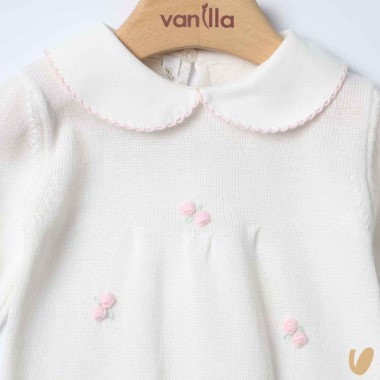 Tutina nascita in filo roselline Set Nascita e Uscita Clinica