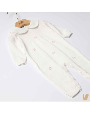 Tutina nascita in filo roselline Set Nascita e Uscita Clinica