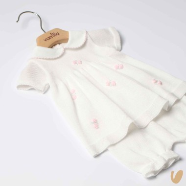 Completo nascita in filo roselline Set Nascita e Uscita Clinica