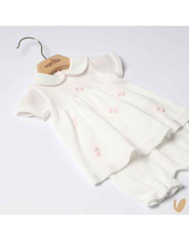 Completo nascita in filo roselline Set Nascita e Uscita Clinica