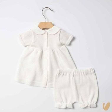 Completo nascita in filo roselline Set Nascita e Uscita Clinica