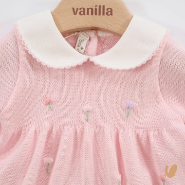 Completo tulipani in filo di cotone Set Nascita e Uscita Clinica