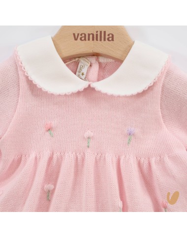 Completo tulipani in filo di cotone Set Nascita e Uscita Clinica