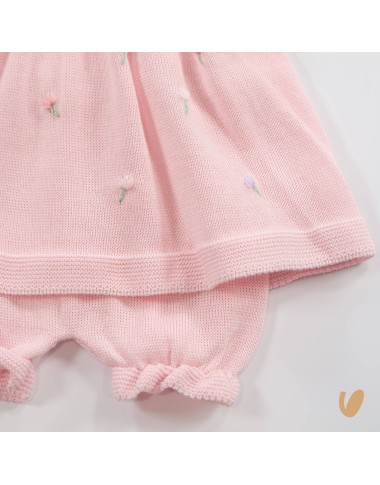 Completo tulipani in filo di cotone Set Nascita e Uscita Clinica