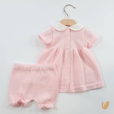 Completo tulipani in filo di cotone Set Nascita e Uscita Clinica