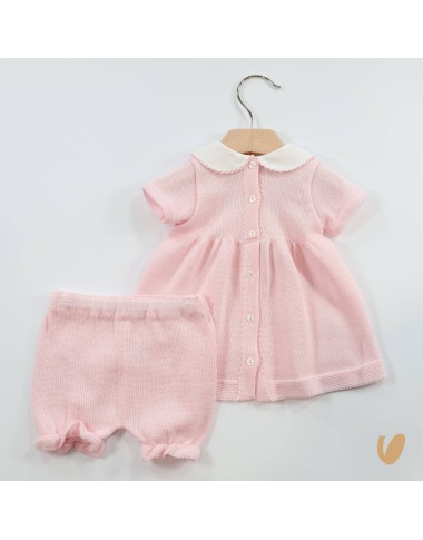 Completo tulipani in filo di cotone Set Nascita e Uscita Clinica