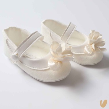 Scarpine fiore in lino Scarpe