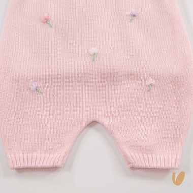 Salopette tulipani e maglia in filo di cotone Set Nascita e Uscita Clinica