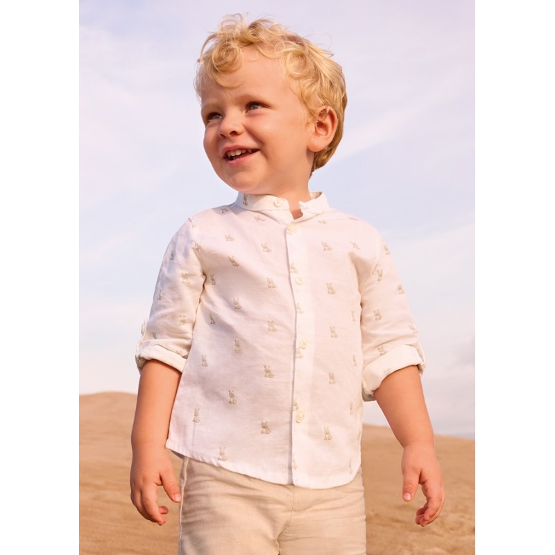 Camicia cagnolini collo coreano T-Shirt e Camicia