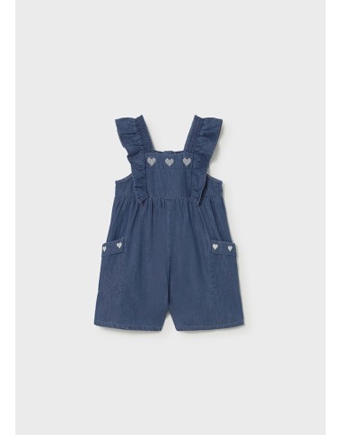 Short Embroidery Heart Dungarees