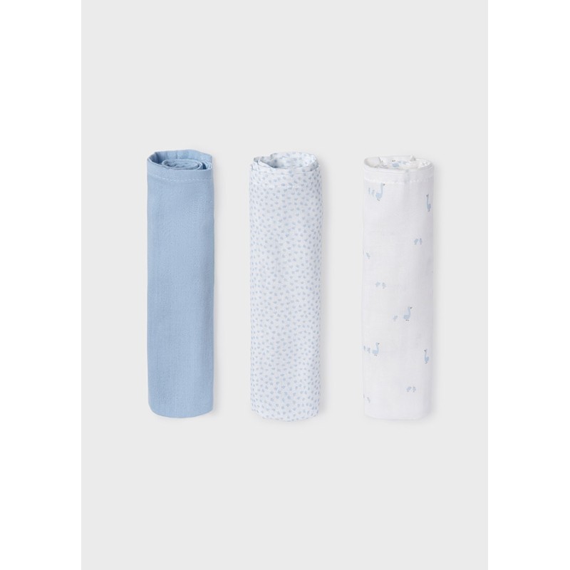 Set 3 mussole bambu piccole           Mussole e Bavette