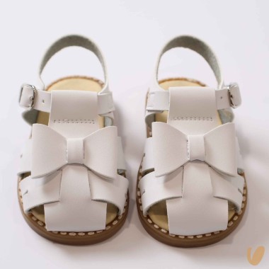 Ragnetto in pelle fiocco Sandali 19/32