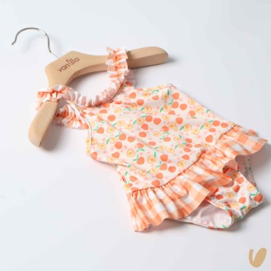 Costume da bagno intero pesche Neonata