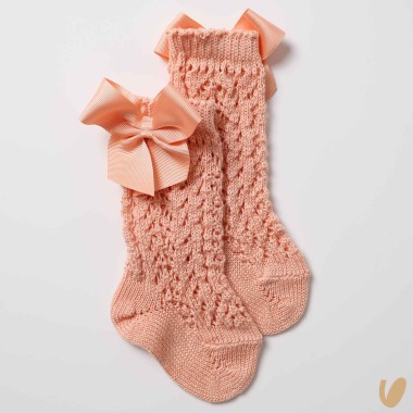 Calzino lungo traforato con fiocco Calzini Lunghi