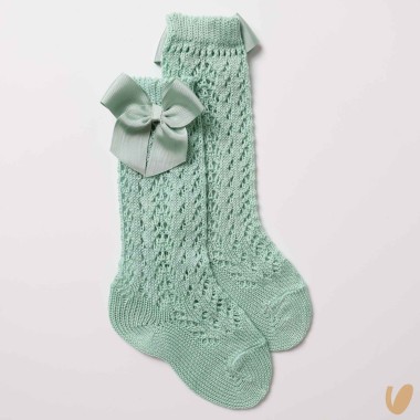 Calzino lungo traforato con fiocco Calzini Lunghi