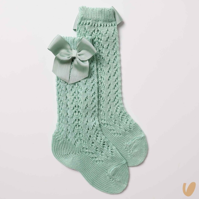 Calzino lungo traforato con fiocco Calzini Lunghi