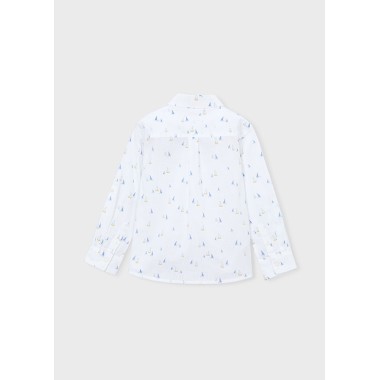 Camicia misto lino barche a vela              Camicia