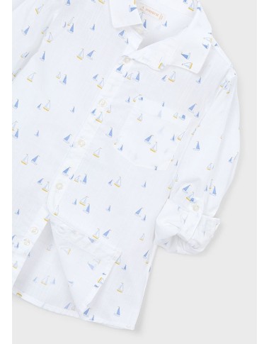 Camicia misto lino barche a vela              Camicia