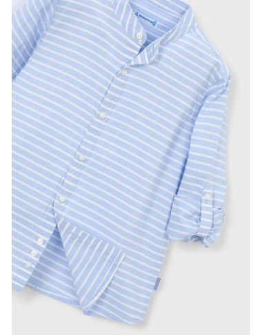 Camicia collo coreano righe   Camicia