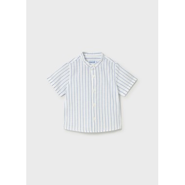 Camicia misto lino collo coreano T-Shirt e Camicia