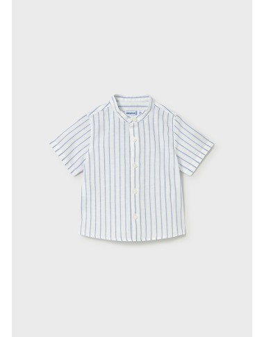 Camicia misto lino collo coreano T-Shirt e Camicia