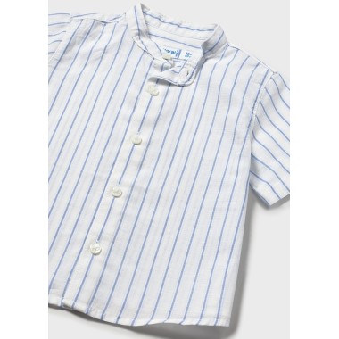 Camicia misto lino collo coreano T-Shirt e Camicia