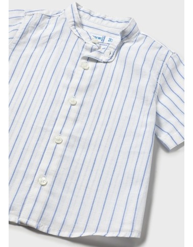 Camicia misto lino collo coreano T-Shirt e Camicia