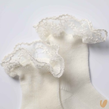 Calzino corto filo di scozia e valencienne Calzini Corti