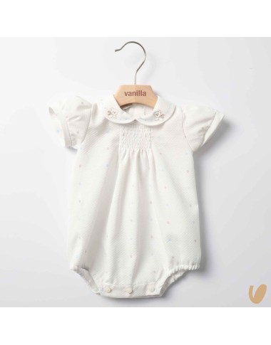 Romper in Piquè polka dots