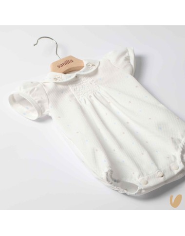 Romper in Piquè polka dots