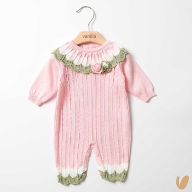 Tutina in filo di cotone rose Tutina