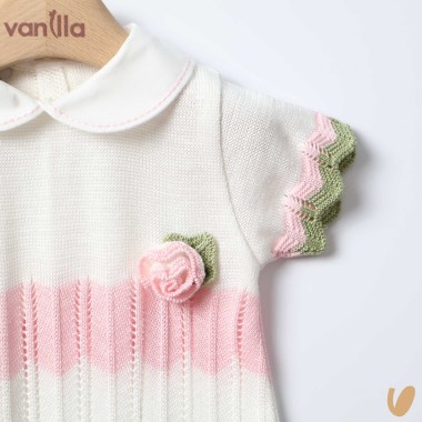 Pagliaccetto in filo di cotone zig zag Completo e Pagliaccetto